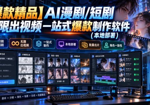 【爆款精品】AI漫剧/短剧无限出视频一站式爆款制作软件(本地部署)-免费资源