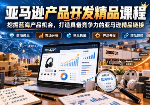亚马逊产品开发精品课程,挖掘蓝海产品机会,打造具备竞争力的亚马逊精品链接-免费资源