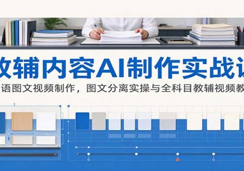 AI制作教辅内容实战课：英语图文视频制作，图文分离实操与全科目教辅视频教学-免费资源