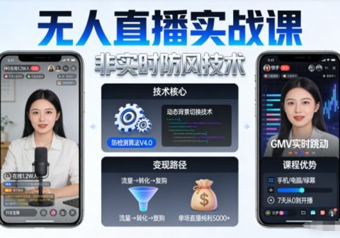 宝子哥无人直播实战课，非实时防风技术，聚焦抖音快手等平台直播带货，轻松开启直播变现之路(更新261021)-免费资源