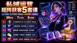 （19617期）私域运营矩阵获客5套课：小红书量化x多-免费资源