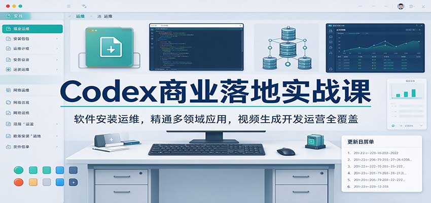 Codex商业落地实战课：软件安装运维，精通多领域应用，视频生成开发运营全覆盖-免费资源