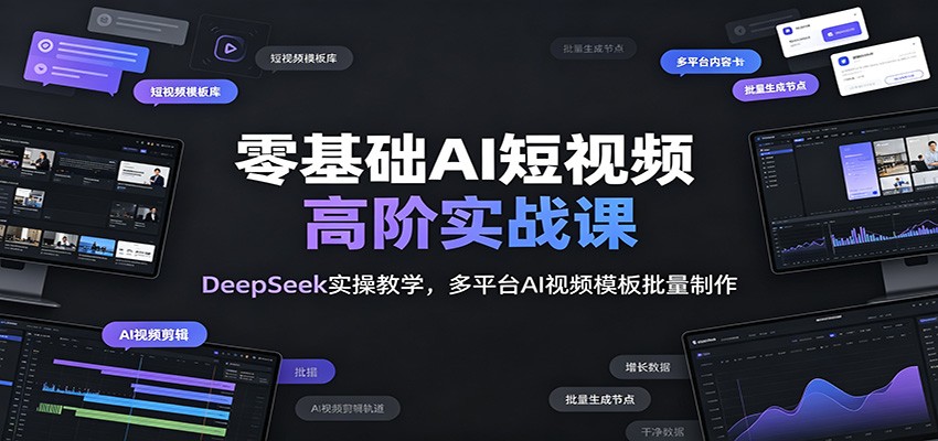 零基础ai短视频高阶实战课：deepseek实操教学，多平台ai-免费资源
