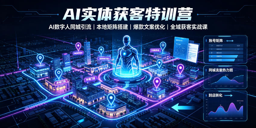 ai实体获客特训营｜ai数字人同城引流、本地矩阵搭-免费资源