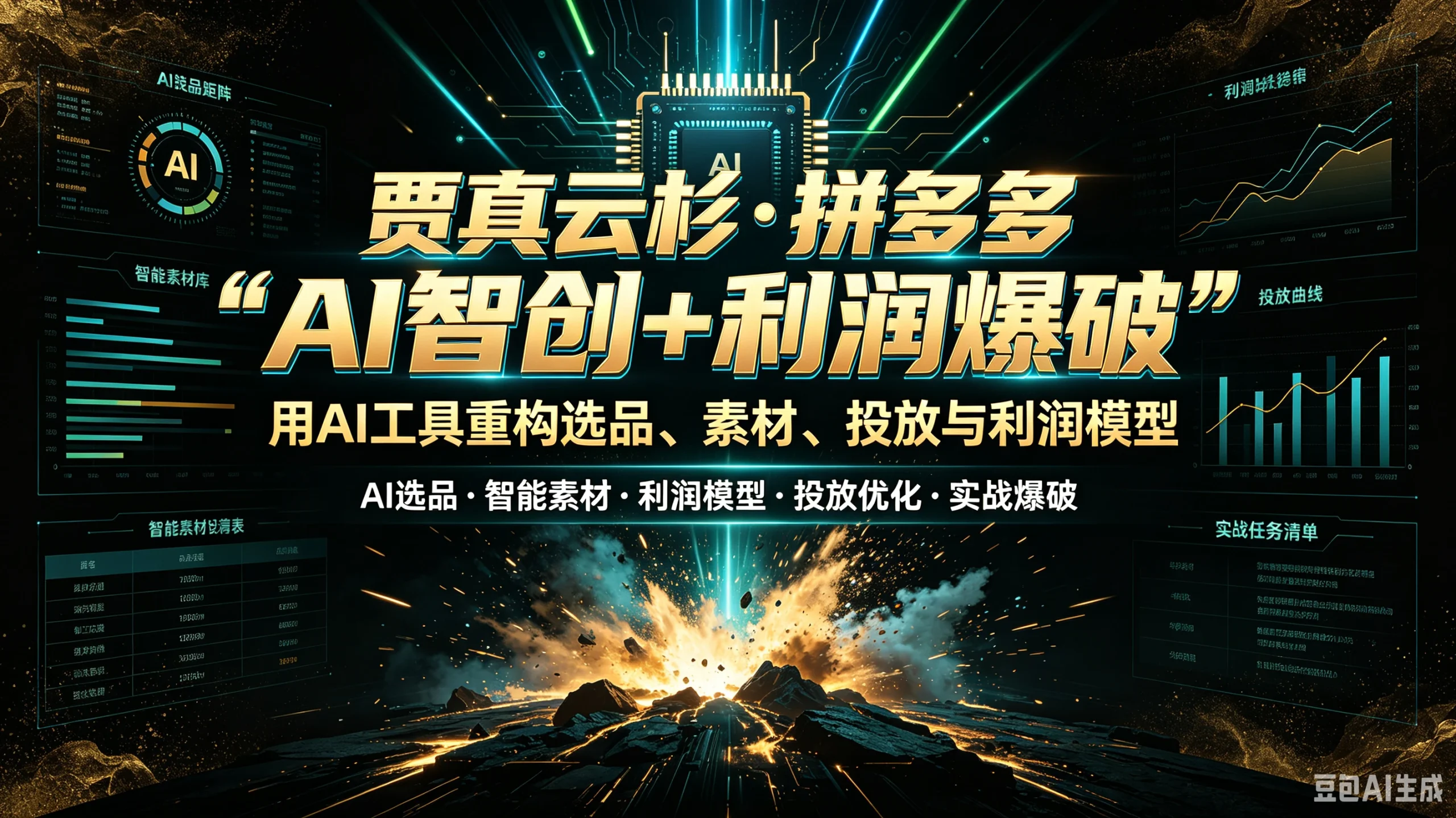 【精】Guho贾真云杉·拼多多“AI智创+利润爆破”用AI工具重构选品、素材、投放与利润模型 【精】Guho贾真云杉·拼多多“AI智创+利润爆破”用AI工具重构选品、素材、投放与利润模型
