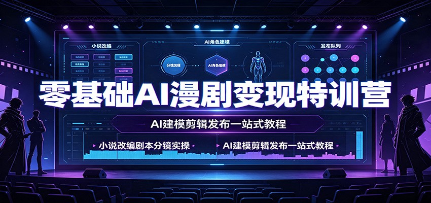零基础ai漫剧变现特训营：小说改编剧本分镜实操，-免费资源
