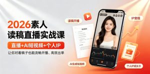 2026素人读稿直播实战课|直播ai短视频个人ip,让你对-免费资源