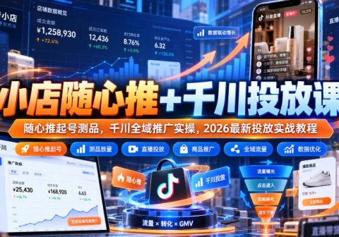 小店随心推+千川投放课|随心推起号测品,千川全域推广实操,2026最新投放实战教程-免费资源