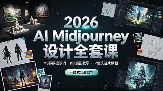（19209期）2026-ai-midjourney设计全套课，mj参数提示词niji混图教学，-免费资源