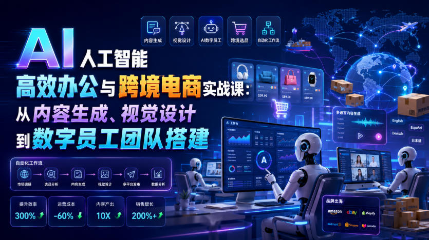 ai人工智能高效办公与跨境电商实战课：从内容生成-免费资源