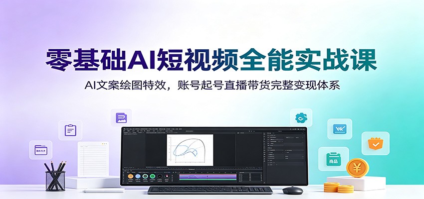 零基础ai短视频全能实战课：ai文案绘图特效，账号-免费资源