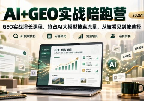 AI+GEO实战陪跑营2026年10月，GEO实战增长课程，抢占AI大模型搜索流量，从被看见到被选择-免费资源