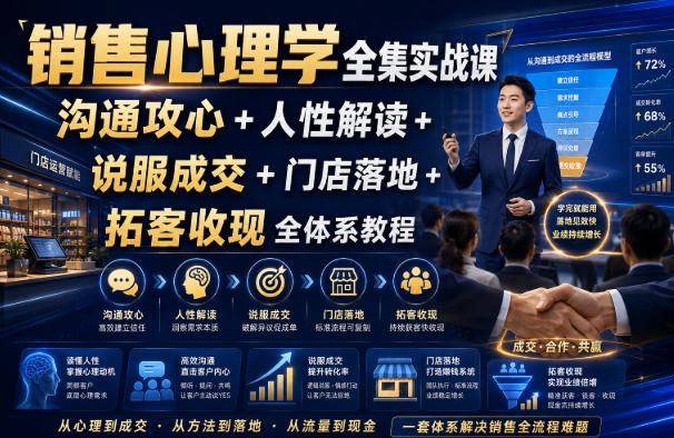 销售心理学全集实战课｜沟通攻心人性解读说服成-免费资源