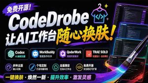 (19586期)免费开源的codedrobe,让ai工作台随心换肤,支持code-免费资源