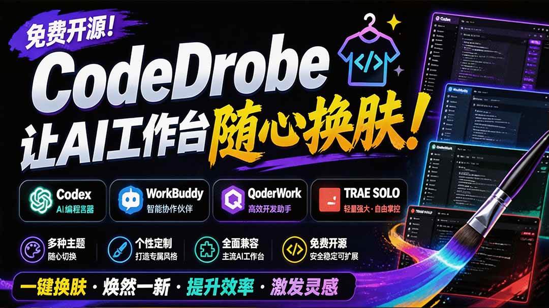 （19586期）免费开源的codedrobe，让ai工作台随心换肤，支持code-免费资源