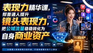 表现力精华课，帮普通人提升镜头表现力，把公域-免费资源