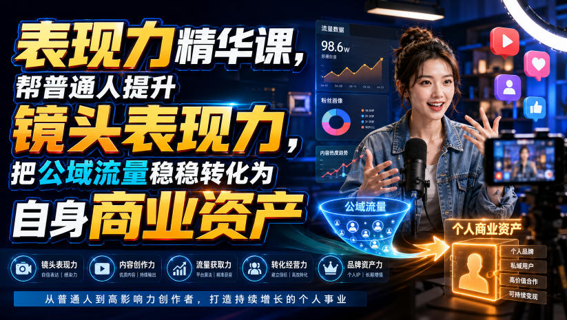 表现力精华课，帮普通人提升镜头表现力，把公域-免费资源