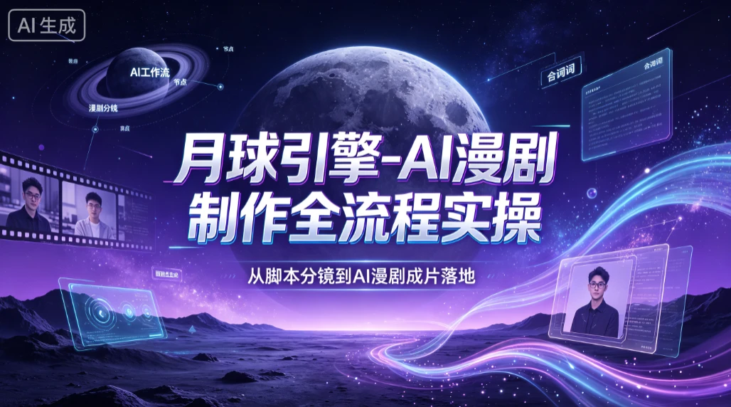 【精】月球引擎-ai漫剧制作全流程实操，从脚本分-免费资源