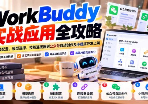 WorkBuddy 实战应用全攻略：从安装配置、模型选择、技能连接器到公众号自动创作及小程序开发上架-免费资源