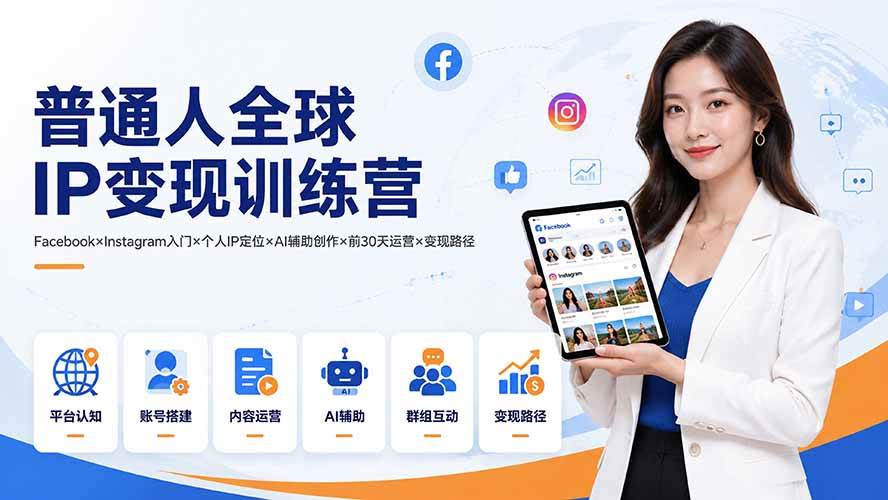 （19568期）普通人全球ip变现训练营：facebookxinstagram入门x个人ip-免费资源
