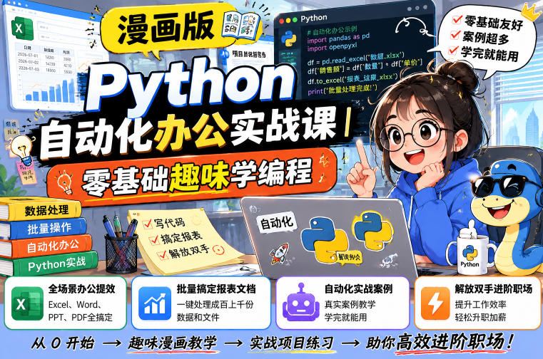 漫画版python自动化办公实战课｜零基础趣味学编程，-免费资源