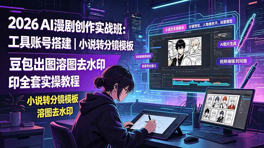 （19433期）2026ai漫剧创作实战班：工具账号搭建｜小说转-免费资源