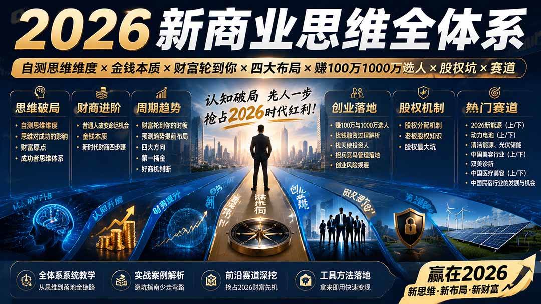 （19696期）2026新商业思维全体系：自测思维维度x金钱-免费资源