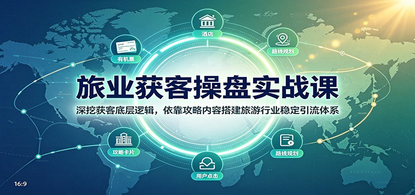 旅业获客操盘实战课：深挖获客底层逻辑，依靠攻-免费资源