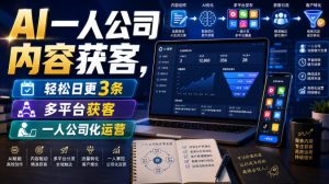 ai一人公司内容获客,轻松日更3条,多平台获客,-免费资源