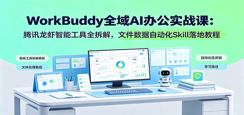 workbuddy全域ai办公实战课：腾讯龙虾智能工具全拆解，文-免费资源