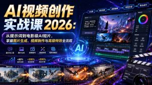 ai视频创作实战课2026:从提示词到电影级ai短片,掌握-免费资源