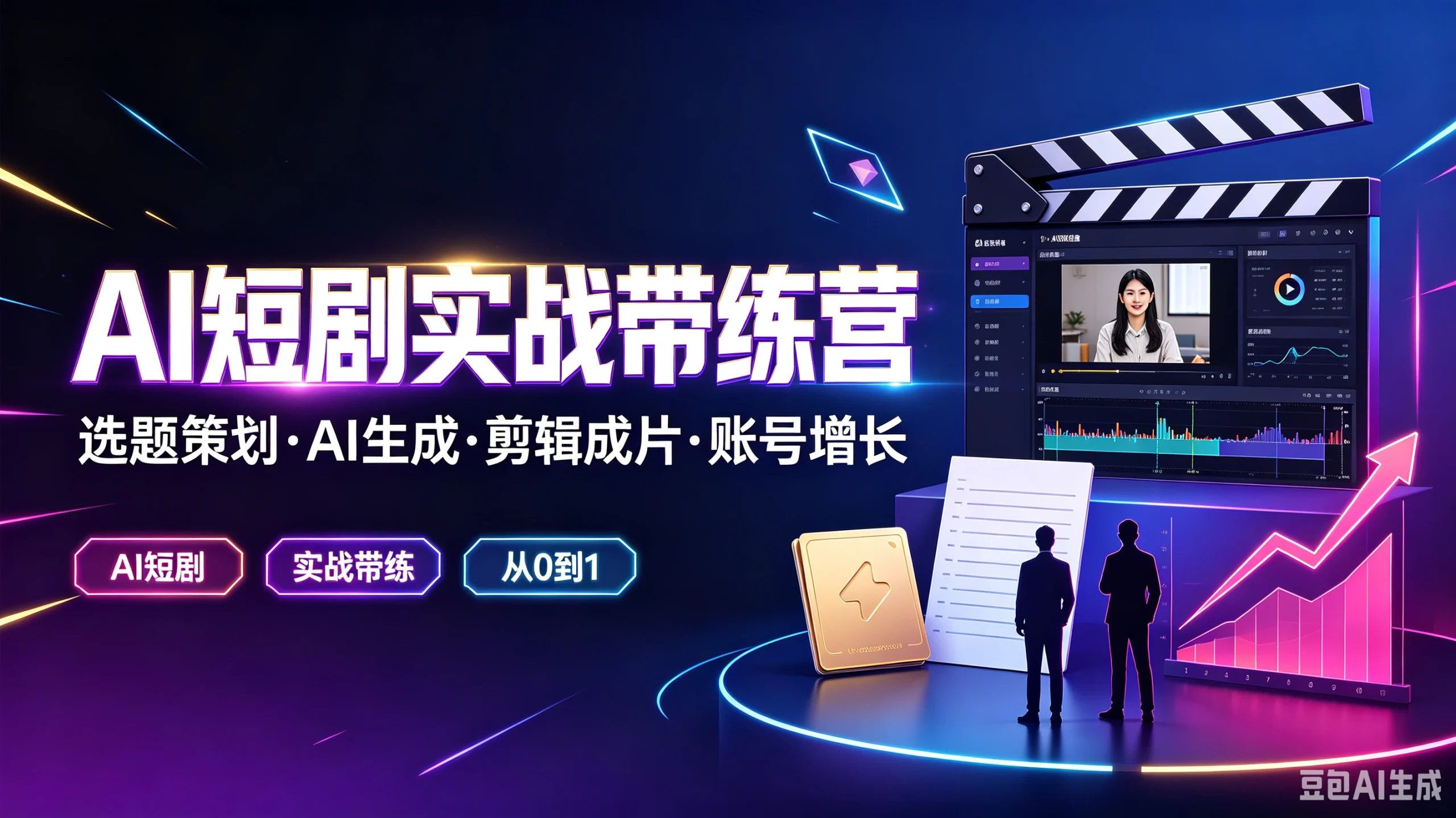 【精】ai短剧实战带练营，选题策划·ai生成·剪辑成-免费资源