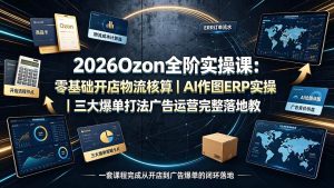 （19400期）2026ozon全阶实操课：零基础开店物流核算｜ai作-免费资源