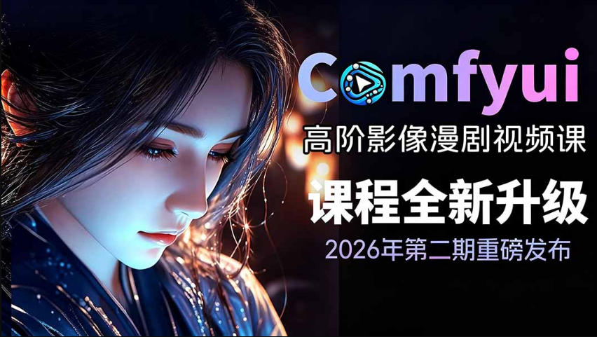 2026新版comfyui漫剧动画全流程实战课，0基础入门到进阶-免费资源