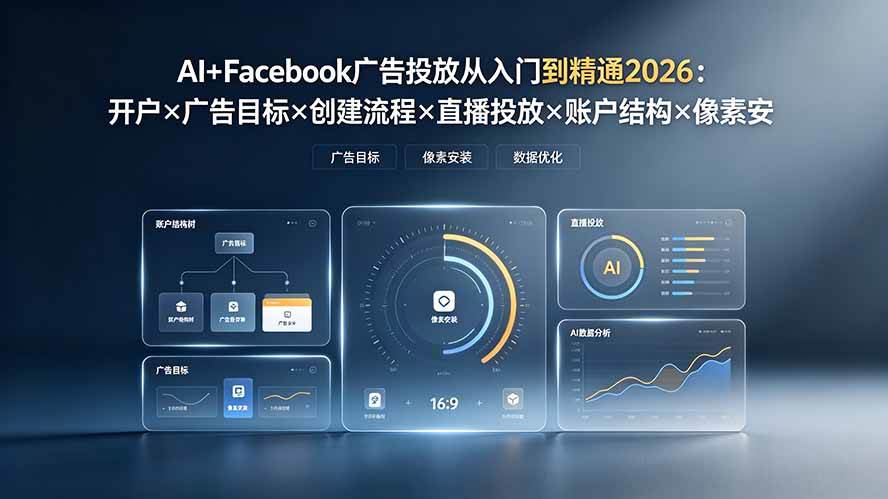 （19465期）aifacebook广告投放从入门到精通2026：开户x广告目-免费资源