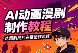 ai动画漫剧制作教程，从选题构思、分镜文案、ai绘-免费资源