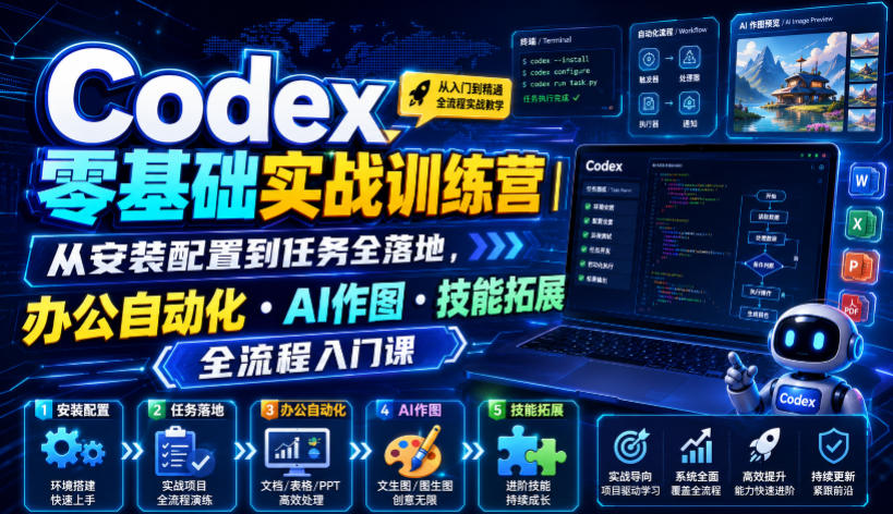 codex零基础实战训练营｜从安装配置到任务全落地，-免费资源