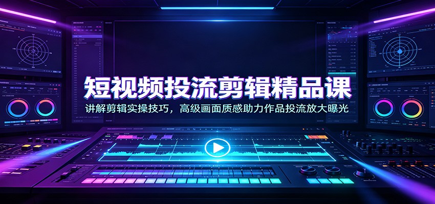 短视频投流剪辑精品课：讲解剪辑实操技巧，高级-免费资源