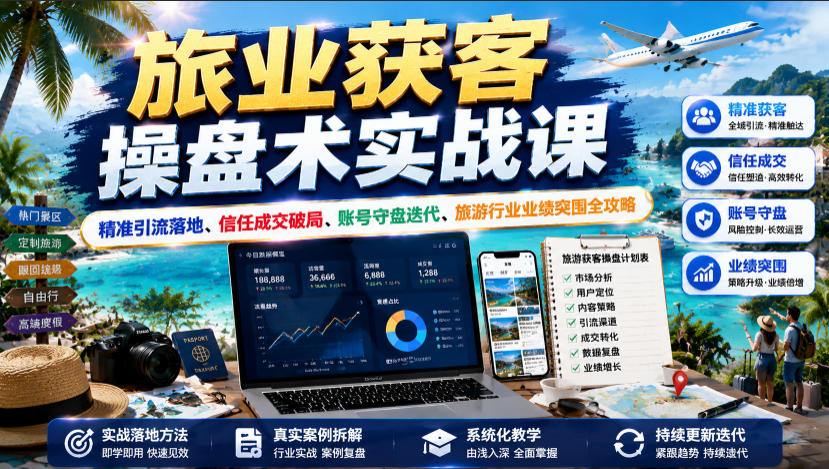 旅业获客操盘术实战课｜精准引流落地、信任成交-免费资源