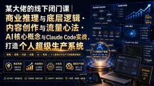 某大佬的线下闭门课|商业推理与底层逻辑・内容-免费资源