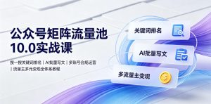 公众号矩阵流量池10-0实战课|搜一搜关键词排名、ai-免费资源