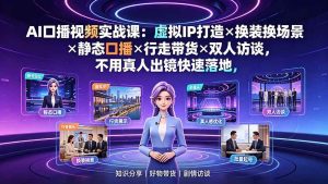 (19385期)ai口播视频实战课:虚拟ip打造x换装换场景-免费资源