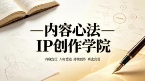 【精】内容心法-ip创作学院，内容定位、人物塑造-免费资源