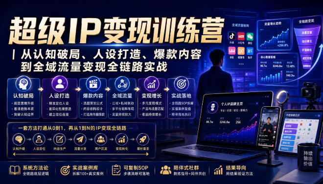 超级ip变现训练营｜从认知破局、人设打造、爆款内-免费资源