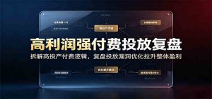 高利润强付费投放复盘:拆解高投产付费逻辑,复-免费资源