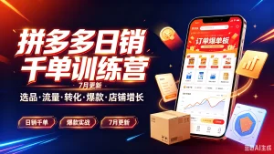 【精】拼多多日销千单训练营，7月更新选品·流量-免费资源