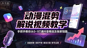 【精】抖音某大佬的动漫混剪解说视频教学，手把-免费资源