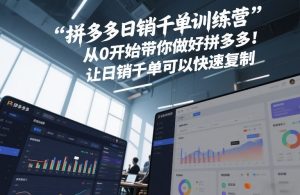 拼多多日销千单训练营，从0开始带你做好拼多多，-免费资源