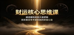 财运核心思维课:通透赚钱底层大道逻辑,告别盲-免费资源