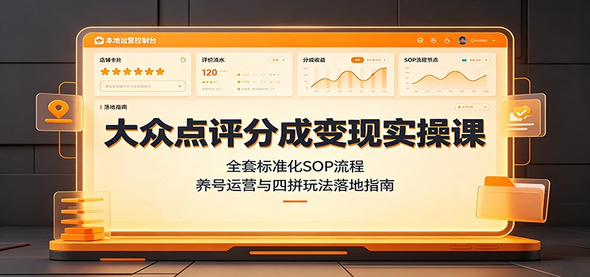 大众点评分成变现实操课：全套标准化sop流程，养-免费资源